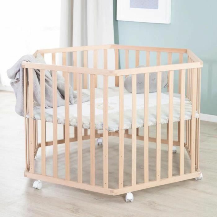 Roba AAAIG72186 Parque Infantil Hexagonal Liebhabear Altura Regulable, Base Extraíble, 6 Ruedas con Freno, Madera Natural, Diseño Osito 4 Roba AAAIG72186 Parque Infantil Hexagonal Liebhabear Altura Regulable, Base Extraíble, 6 Ruedas con Freno, Madera Natural, Diseño Osito 4