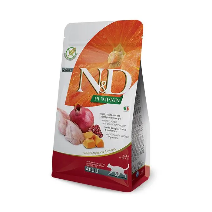 Farmina N&D Cat Pumpkin Codorniz - Alimento para Gatos Adultos con Codorniz y Calabaza, 300 gr Farmina N&D Cat Pumpkin Codorniz - Alimento para Gatos Adultos con Codorniz y Calabaza, 300 gr