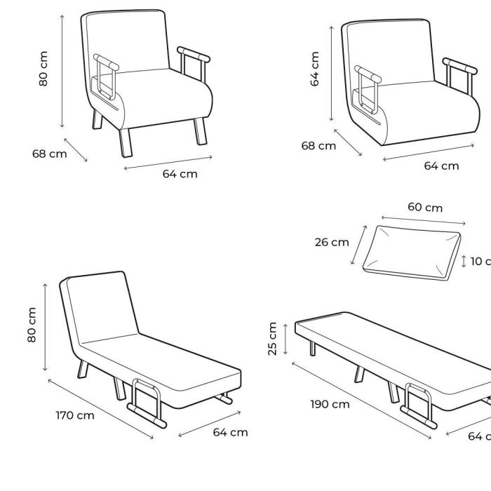 Sofá Cama Convertible Individual 4 en 1 Softfa InnovaGoods 1