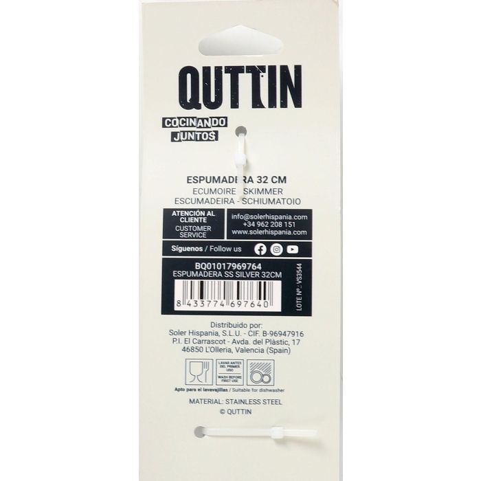 Quttin Espumadera Ss Silver 32 cm (12 Unidades)