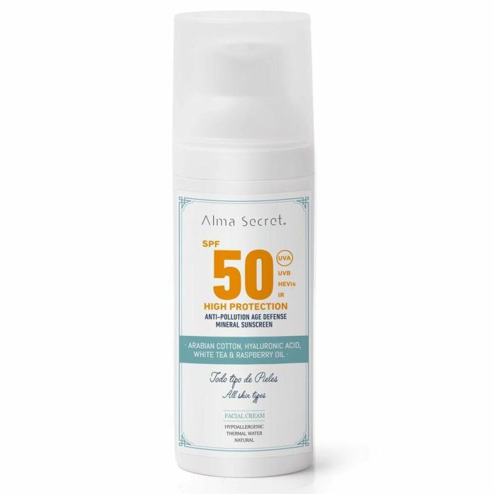 Alma Secret Crema Facial HIGH PROTECTION SPF50 Hidratante y Fotoprotectora Piel Sensible 50 ml