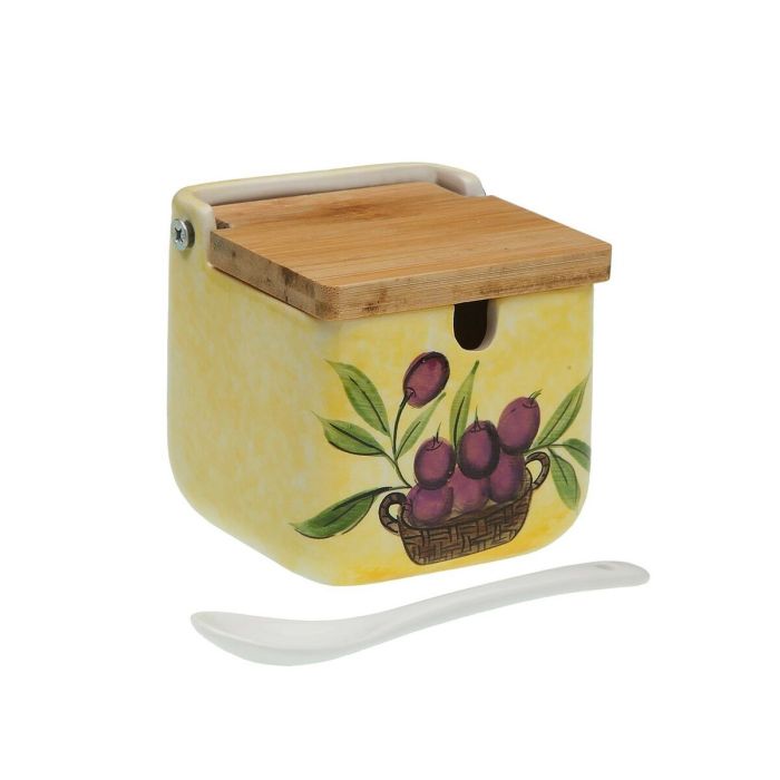 Azucarero Versa Cerámica Bambú Porcelana Dolomita 8 x 8 x 8 cm Oliva