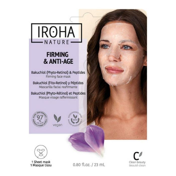 Iroha Mascarilla Facial Tisú Reafirmante & Anti-Edad Bakuchiol Fito-Retinol