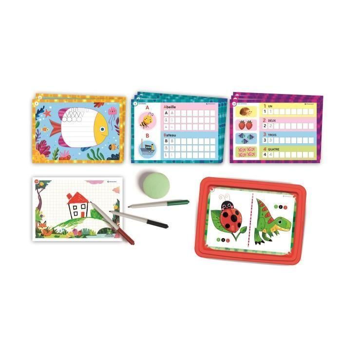 Clementoni 52673 Mi Taller de Escritura - Juego Educativo Infantil: Aprende Alfabeto, Palabras, Lenguaje con Pizarra y Tarjetas Pre-escritura 4