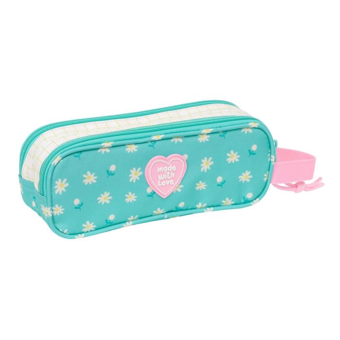 Portatodo Doble Peppa Pig Pretty flowers Amarillo Menta 21 x 8 x 6 cm 2