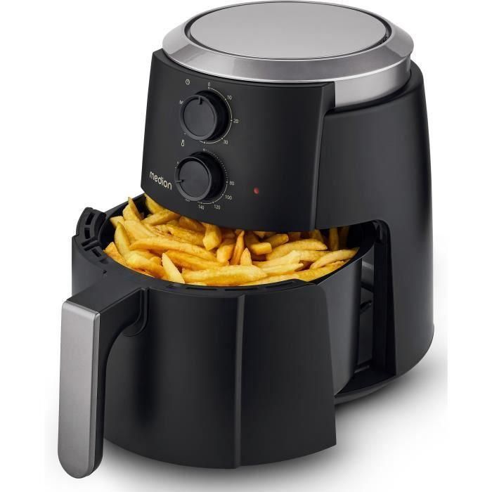 Medion MD13020 Freidora de Aire Caliente Airfryer 4.7L 1500W Hasta 200°C con Temporizador 60 Minutos Negra 2 Medion MD13020 Freidora de Aire Caliente Airfryer 4.7L 1500W Hasta 200°C con Temporizador 60 Minutos Negra 2
