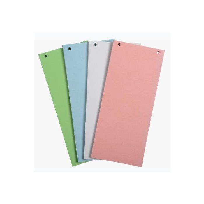 Exacompta Separadores de Cartulina Reciclada 105x240 mm, Paquete de 100 Fichas en Colores Surtidos Exacompta Separadores de Cartulina Reciclada 105x240 mm, Paquete de 100 Fichas en Colores Surtidos