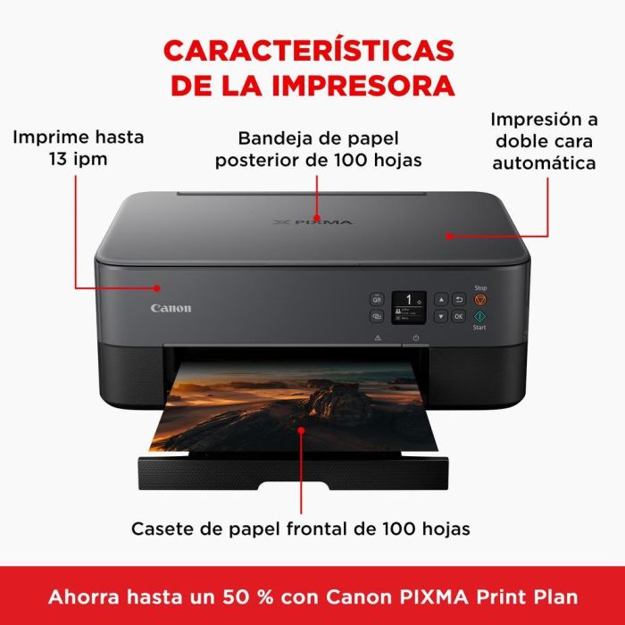 Canon 4462C086 Impresora Multifunción Fotográfica 3 en 1 Inyección Tinta Color WiFi Dúplex Automático A4 PIXMA TS5350i Negro 4 Canon 4462C086 Impresora Multifunción Fotográfica 3 en 1 Inyección Tinta Color WiFi Dúplex Automático A4 PIXMA TS5350i Negro 4