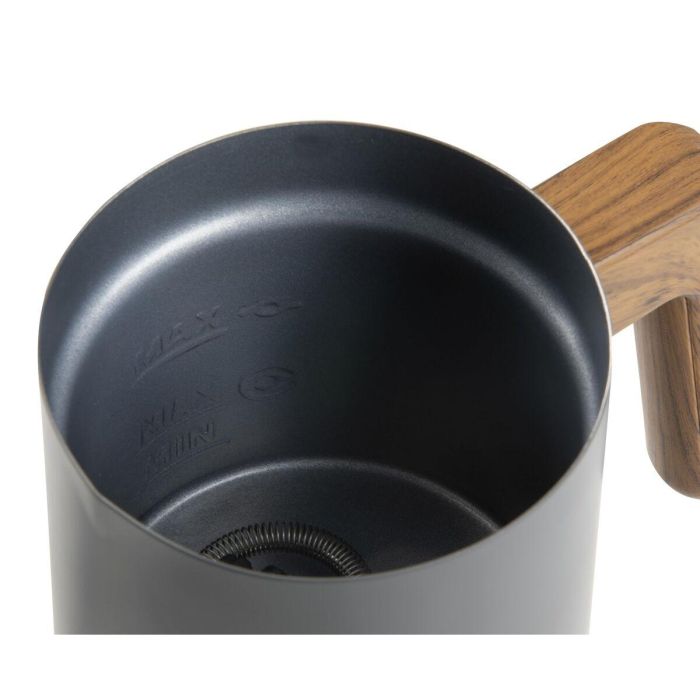 Domo DO745MF Espumador de Leche, 500 W, 150 ml, Base 360°, Gris/Madera 6