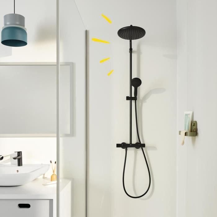 Columna de ducha con mezclador termostático - Ahorro de agua - GROHE Vitalio Start System 250 - Negro mate - 266772431 3 Columna de ducha con mezclador termostático - Ahorro de agua - GROHE Vitalio Start System 250 - Negro mate - 266772431 3