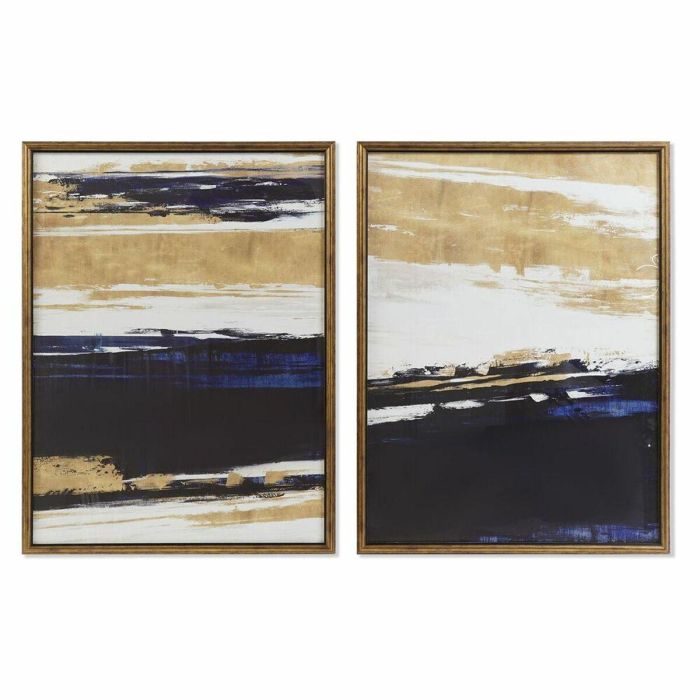 Cuadro Glam DKD Home Decor Azul Dorado 3 x 80 x 60 cm (2 Unidades) Cuadro Glam DKD Home Decor Azul Dorado 3 x 80 x 60 cm (2 Unidades)