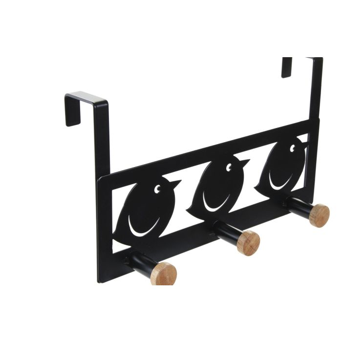 DKD Home Decor Perchero Basicos Negro Blanco Metal y MDF 28.5 x 9.5 x 16 cm (2 Unidades) 1
