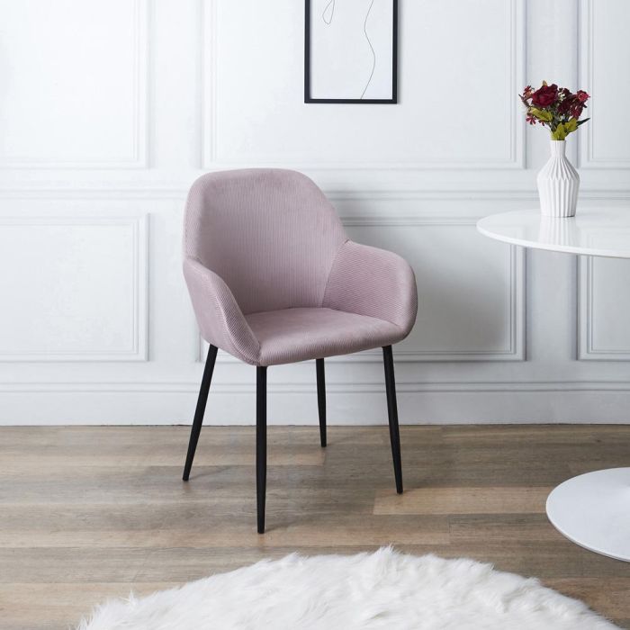 Home Deco Factory Butaca Rosa Giulia - Estilo Escandinavo, Tapizado de Terciopelo, Patas de Metal 6 Home Deco Factory Butaca Rosa Giulia - Estilo Escandinavo, Tapizado de Terciopelo, Patas de Metal 6