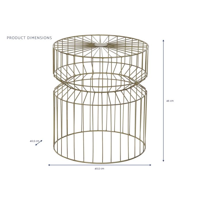 Mesita Auxiliar Glam DKD Home Decor Dorado 40.5 x 46 x 40.5 cm 3