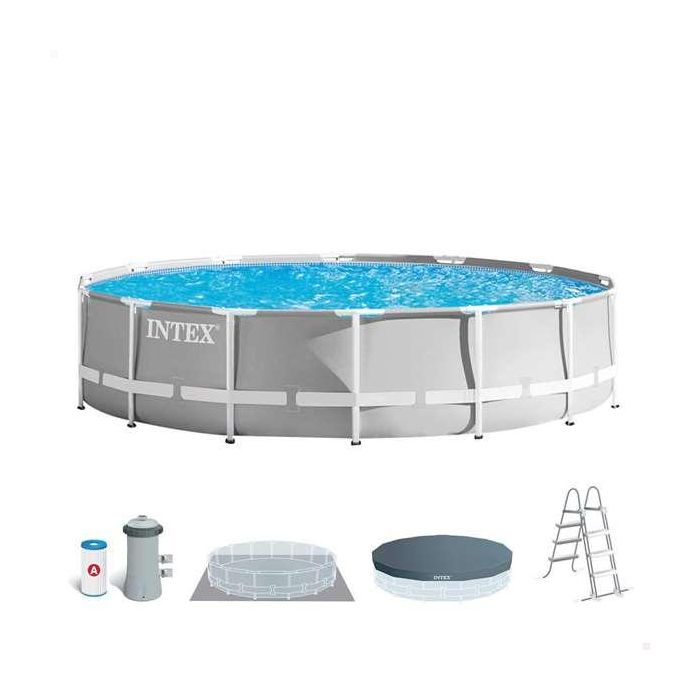 Piscina Desmontable Intex Prism Frame 14.614 l Gris 457 x 107 cm Piscina Desmontable Intex Prism Frame 14.614 l Gris 457 x 107 cm