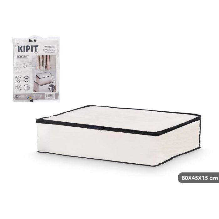 Kipit Caja Organizadora Plegable de Tela Blanca 80x45x15 cm (24 Unidades) Kipit Caja Organizadora Plegable de Tela Blanca 80x45x15 cm (24 Unidades)