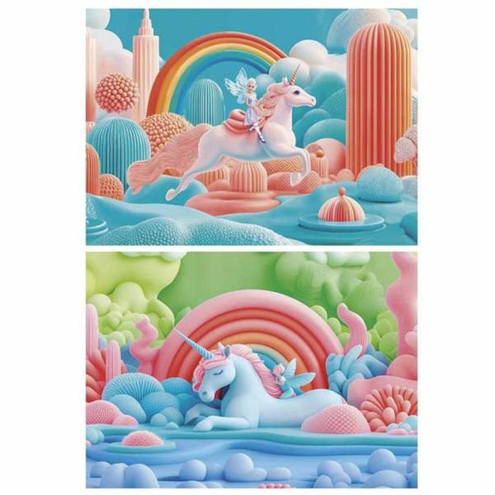 Puzzle 2x48 piezas unicornios mágicos 1 Puzzle 2x48 piezas unicornios mágicos 1