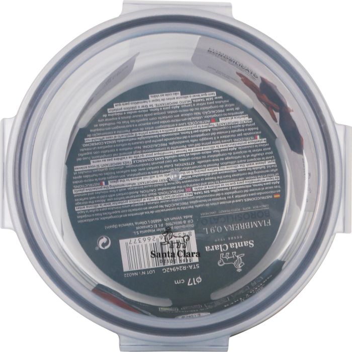 Fiambrera Redonda con Tapa Hermética 17 cm Santa Clara (6 Unidades) 2