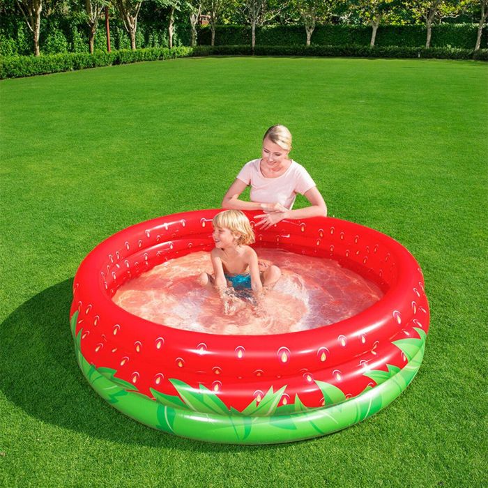 Bestway Piscina Hinchable Infantil 3 Aros Fresa 168x38 cm +2 Años Jardin 51145 14