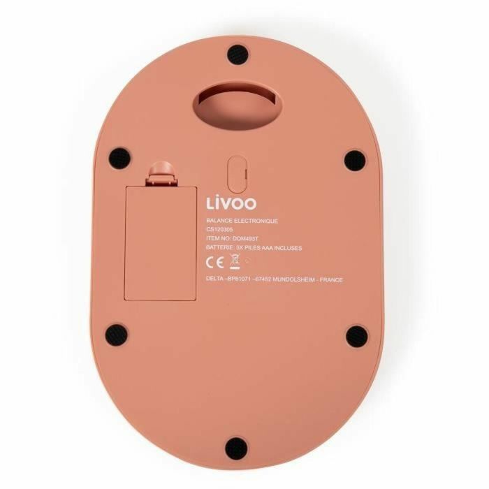 Livoo DOM493T Báscula de Cocina Electrónica Digital, ideal para pesar alimentos e ingredientes, color Terracota 4