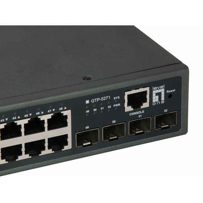 LevelOne GTP-5271 Switch Gestionado L3 48x GE PoE+ 4x10GSFP+ 400W Montaje en rack 1