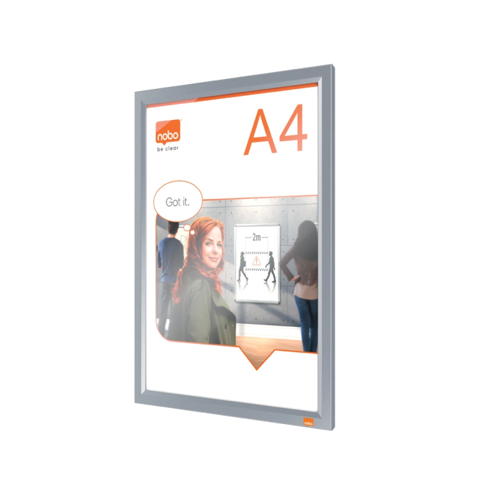 Nobo Marco Porta Anuncios Impression Pro DIN A4, Marco de Clip Aluminio, 235x13x325 mm 8