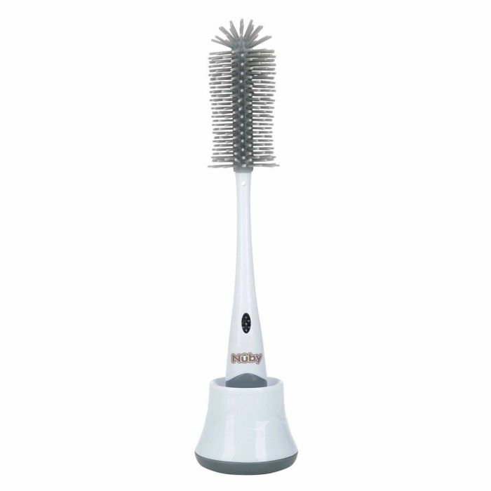 Nuby NUB0048526993925 Cepillo de limpieza 2 en 1 para biberón y tetina con soporte higiénico