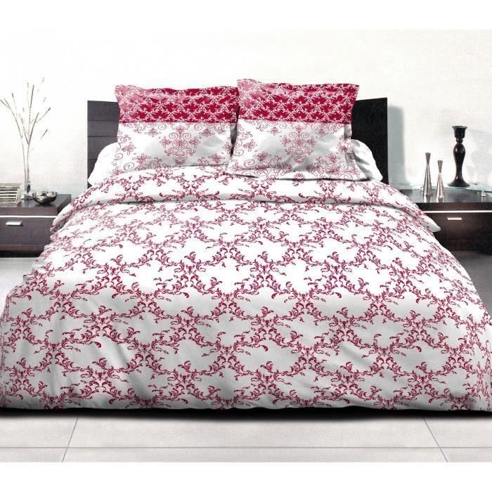Home Linge Passion HOM3701393702065 Juego Nórdico Funda Nórdica + 2 Fundas Almohada 220x240 cm 100% Algodón 57 Hilos Burdeos
