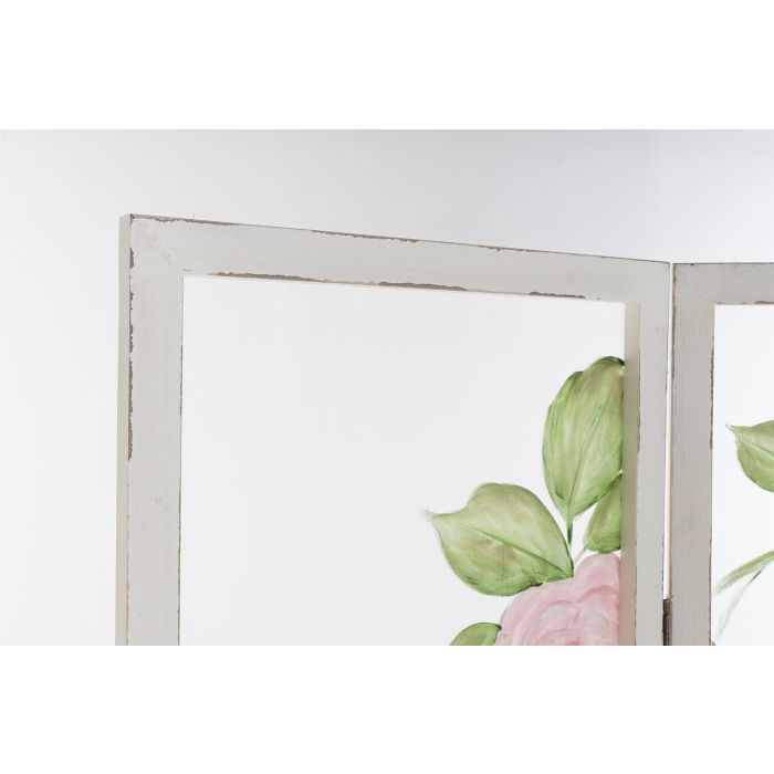DKD Home Decor Biombo Shabby con Rosas, Biombo Separador Madera y Nylon, Colores Rosa Verde Blanco, 180 cm Alto x 150 cm Ancho 1 DKD Home Decor Biombo Shabby con Rosas, Biombo Separador Madera y Nylon, Colores Rosa Verde Blanco, 180 cm Alto x 150 cm Ancho 1
