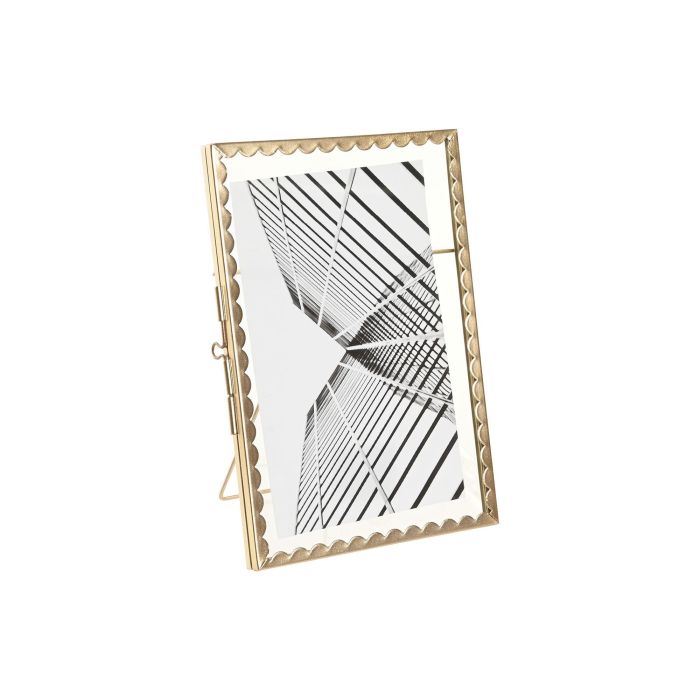 DKD Home Decor Marco de Foto Glam Dorado 10x15 cm de Metal y Cristal (4 Unidades)