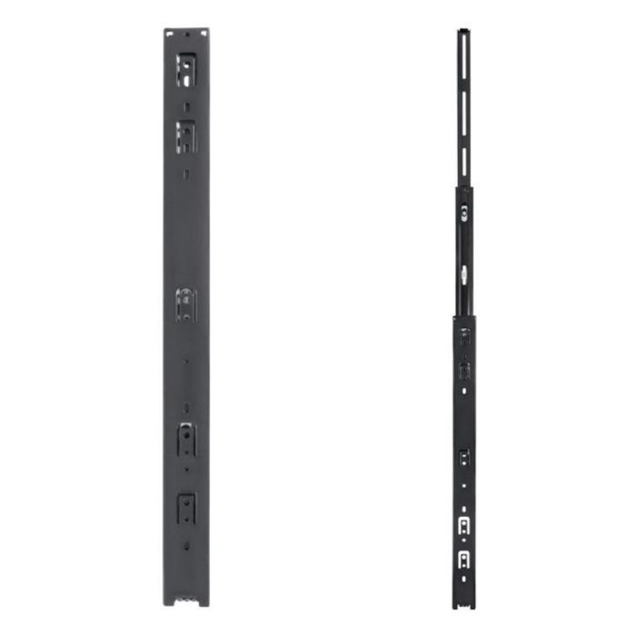 Unykach Railes Rack para armario 19" 1U/2U/3U/4U de acero negro telescópicos, 45mm x 550mm, 35kg de capacidad, con tornillería 3