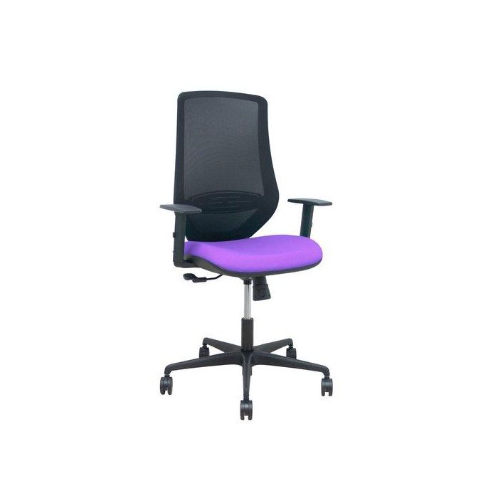 Silla Piqueras Y Crespo Mardos Brazos Regulables Ergonomica Mecanismo Basculante Respaldo Malla Negra Asiento Tapizado Bali Lila