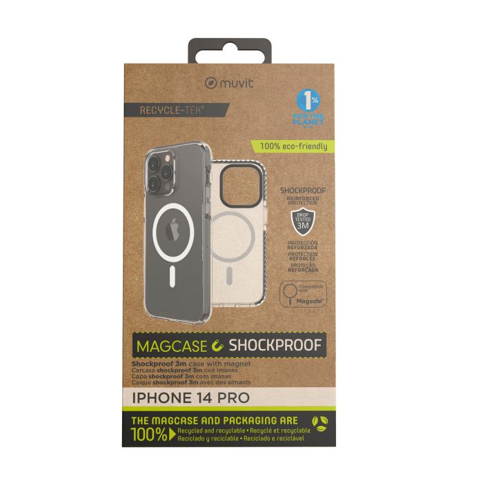 Muvit Funda Recycletek Shockproof 3M Magsafe - Protección contra caídas, material reciclado Muvit Funda Recycletek Shockproof 3M Magsafe - Protección contra caídas, material reciclado