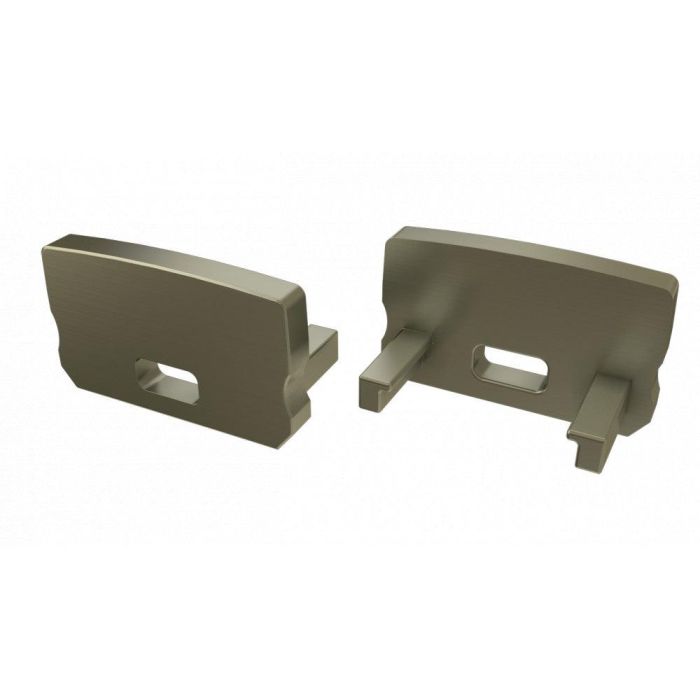 Tapón Final Perfíl Tipo D Alto Plástico - Gris - Con Agujero 5