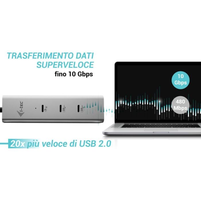 Hub USB i-Tec C31HUBMETAL8KPDPRO Plateado 7
