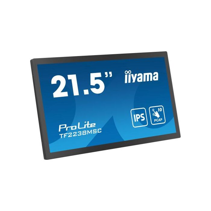 Iiyama TF2238MSC-B1 Monitor Táctil 22" Full HD 1920x1080 Negro IPS LED HDMI DP USB 5ms 600cd/m2 Pantalla Profesional Montaje VESA