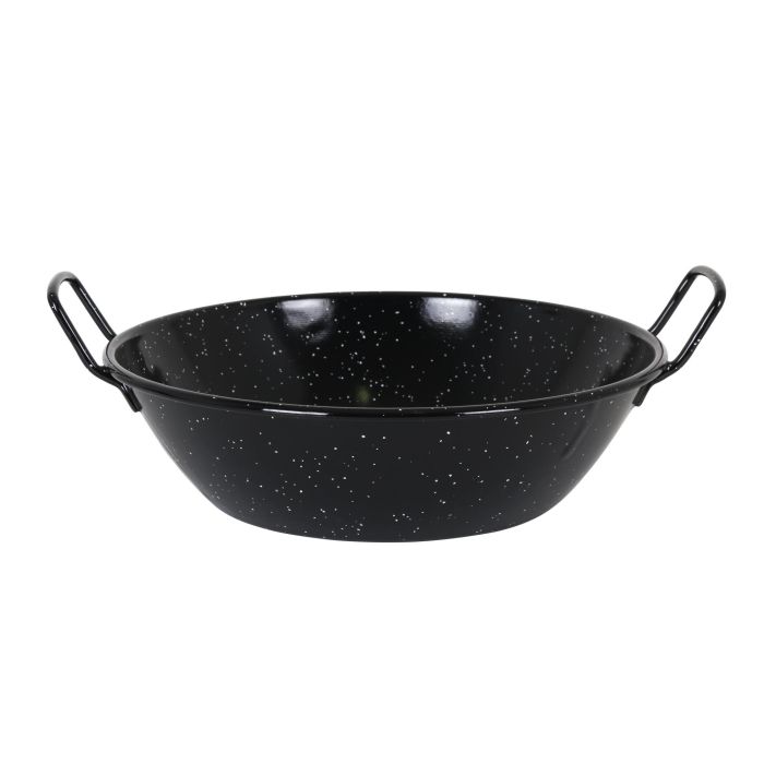 La Estrella Paellera de Acero Inoxidable Jaspeada, 30 cm de Diámetro, 4.6 Litros de Capacidad, Bordonada y Hondo, Ideal para Cocina (8 Unidades)