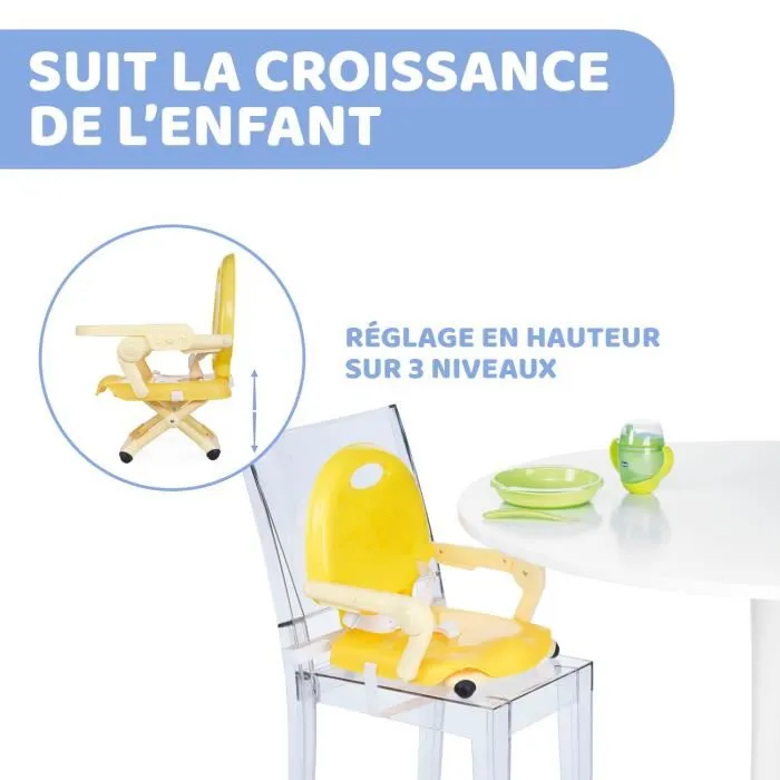 Chicco Pocket Snack Silla Elevadora para Comer en Familia Compacta y Portátil 2