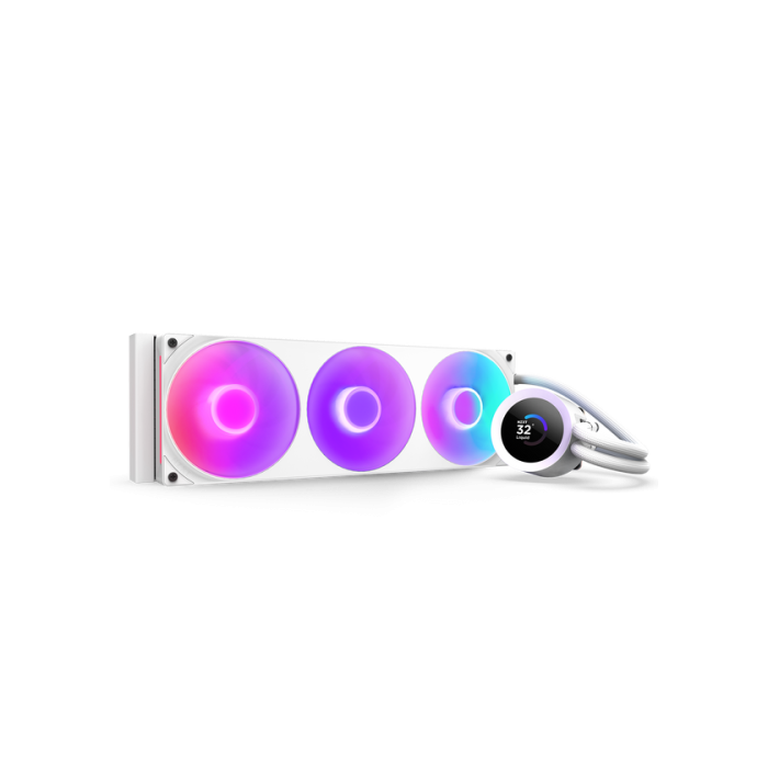 NZXT RL-KR360-W2 Kraken Plus 360 RGB Sistema de Refrigeración Líquida AIO para Procesador 360mm Blanco con Pantalla LCD y ARGB
