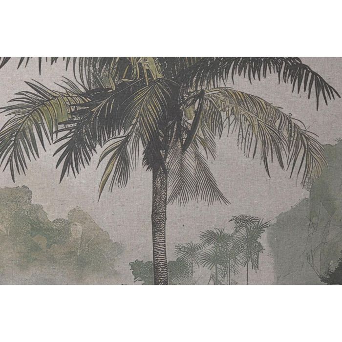 DKD Home Decor Cuadro Oriental Paisaje Palmeras Lino Abeto Verde Azul 80 x 120 x 3 cm (2 Unidades) 1