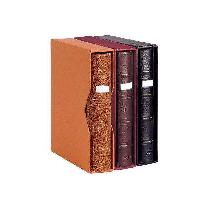 Album De Sellos Pardo 15 Anillas Con Cajetin Burdeos