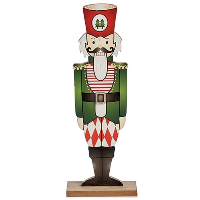 Figura Decorativa Cascanueces Negro Rojo Verde Madera 8 x 40 x 15 cm (12 Unidades) 1