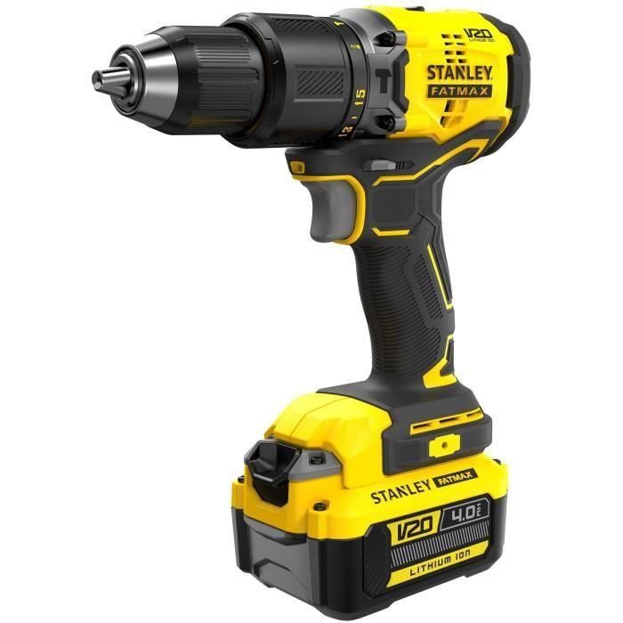 Taladro atornillador de impacto sin escobillas 60 Nm - Litio 18V - 2 Baterías 4Ah - STANLEY FATMAX V20 - SFMCD715M2K-QW 1 Taladro atornillador de impacto sin escobillas 60 Nm - Litio 18V - 2 Baterías 4Ah - STANLEY FATMAX V20 - SFMCD715M2K-QW 1