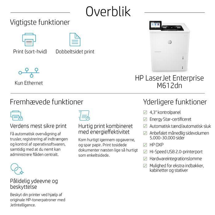 HP 7PS86A Impresora Láser Monocromo Enterprise M612DN Dúplex 71ppm, Seguridad Avanzada Empresa Blanca 10 HP 7PS86A Impresora Láser Monocromo Enterprise M612DN Dúplex 71ppm, Seguridad Avanzada Empresa Blanca 10
