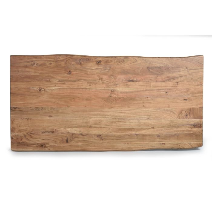 GINER Y COLOMER Mesa de Comedor 6 Plazas Madera Acacia Natural con Base Metal 2