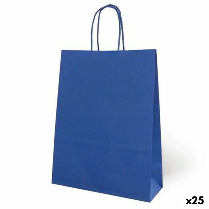 Bolsa de Papel Fama Azul oscuro Con asas 125 g/m² 15 x 8 x 21 cm (25 Unidades)