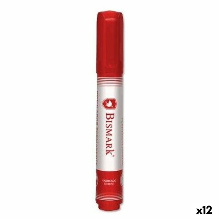Rotulador permanente Bismark Rojo 1,5 mm (12 Unidades) Rotulador permanente Bismark Rojo 1,5 mm (12 Unidades)