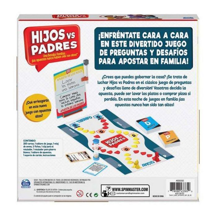 Juego de Mesa Spin Master Hijos vs Padres 206 Piezas 26,99 x 26,99 x 5,4 cm 1