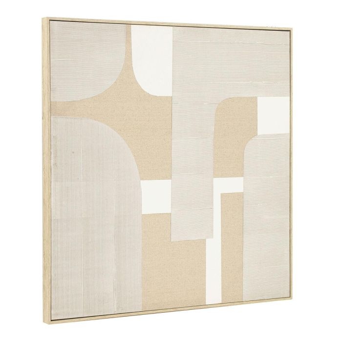 DKD Home Decor Juego de 2 Cuadros Scandi Modernos Beige Blanco de Lino y PS para Decoración de Pared de 90x90x3.8 cm 4 DKD Home Decor Juego de 2 Cuadros Scandi Modernos Beige Blanco de Lino y PS para Decoración de Pared de 90x90x3.8 cm 4