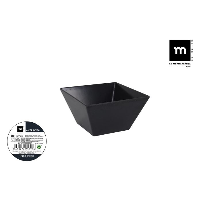 Bol de melamina antracita 13x7 cm - La Mediterranea (24 Unidades) Bol de melamina antracita 13x7 cm - La Mediterranea (24 Unidades)